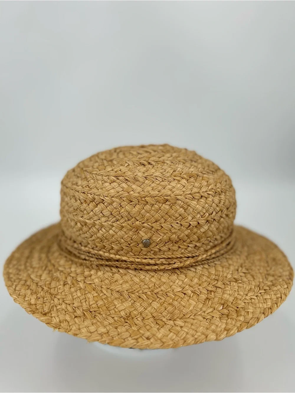 Helen Kaminski Braided Straw Sun Hat with Tassel Tie - Tan
